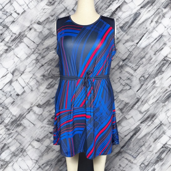 👗⛳️NWOT |•CALLAWAY•| Vibrant Blue & Red Drawstring Waist Athletic Golf Dres… - Picture 1 of 13